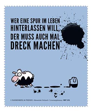 Funny motif glasses cleaning cloth "Leave a trace" by Rannenberg & Friends