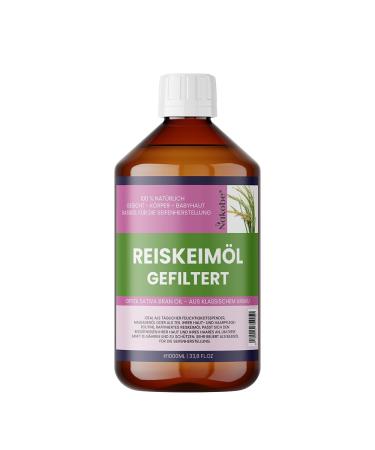 Nakobe Premium Rice Germ Oil - Lightweight Base Oil for DIY Cosmetics Soaps Massage and Aromatherapy - Nakobe (1000ml)