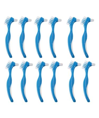 BABOS 12 Pack Denture Brush Hard Denture Cleaning Brush Toothbrush with False Teeth