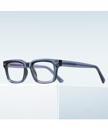 LIGOES TR90 Anti Blue Light Glasses - Retro Square Prescription Eyeglasses for Women | Fashion Blue & Clear Frame - Buy Online on GoSupps.com