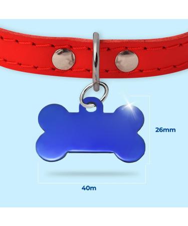 Personalized Bone-Shaped Pendants for Medium to Large Dogs & Cats - Engrave Dog Collar Name - Ibera Gifts (Blue Crown) - Buy Online on GoSupps.com