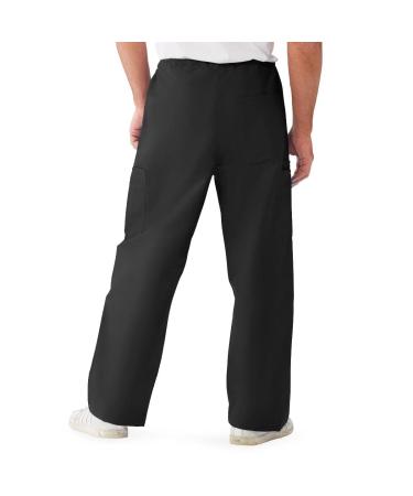 Medline ComfortEase Unisex Non-Reversible Drawstring-Waist Cargo Scrub Pants Black Size Large Regular Inseam Large Black - Buy Online on GoSupps.com