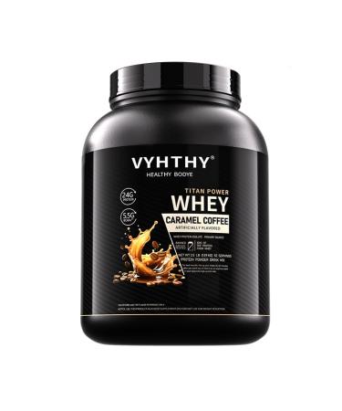 VYHTHY Caramel Coffee Flavored Whey Protein Powder 24g Protein per Serving Fast-Absorbing Concentrated whey Protein Low Sugar Gluten-Free Natural Flavor 3.5lbs(56oz)