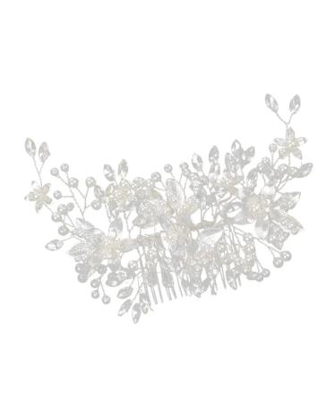 minkissy Wedding Hair Accessories Hair Clips Hair Barrettes Tiara Hair Pin Bride Hairpin Bridal Hair Accessory Girl Headpiece Bride Headpieces for Wedding Hair Comb Rhinestones Leaf Women's