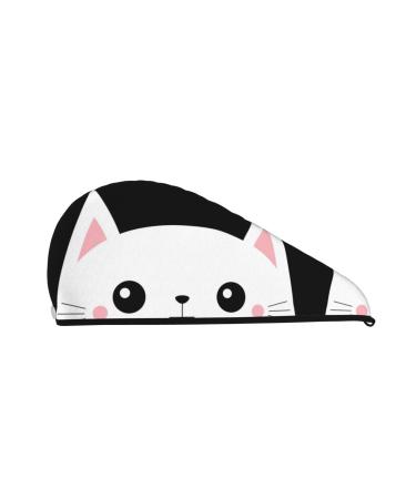 Cat Meow Microfiber Hair Towel Soft Super Absorbent Hair Towel Wrap for Women Coral Velvet Quick Dry Hair Cap for Long Curly and Thick Hair