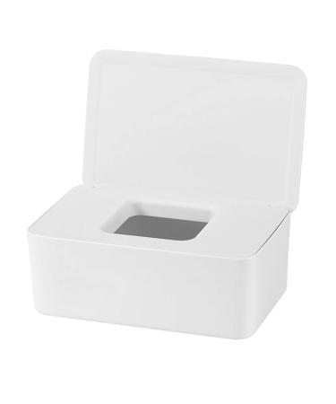DEF Wipes Dispenser Baby Wipes Case Sealed Keeps Wet Tissue Fresh Flushable Case Holders Easy Open and Close Non-Slip for Desk Office Dorm Kitchen Washroom Vanity (White)