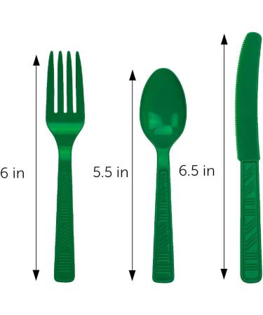 DecorRack 96 Piece Green Disposable Plastic Cutlery Set - BPA Free Heavy Duty Silverware for Birthdays, Events, Parties - Bulk Plastic Utensils (Set of 96) - Buy Online on GoSupps.com