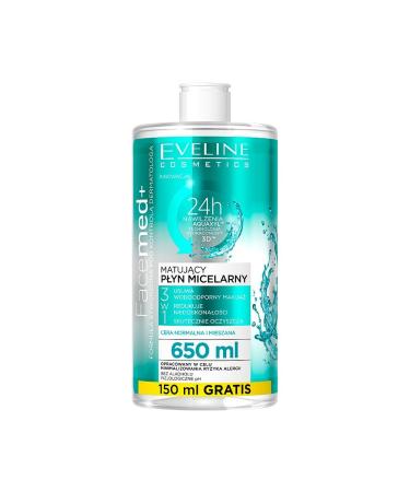 Eveline Cosmetics Facemed 3 in 1 Mattifying Micellar Liquid 650 ml