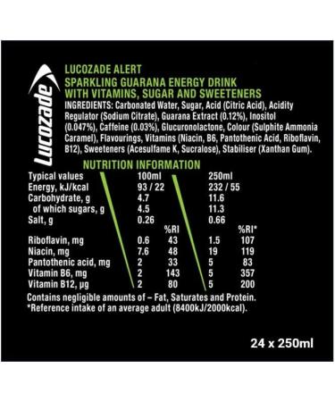 Lucozade Alert Ultimate High Caffeine Energy Drink Great Taste Contains vitamin B3 to help reduce tiredness - 8.5 Oz - Pack of 24 - Buy Online on GoSupps.com