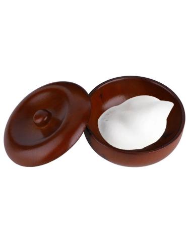 Natudeco rubber wood shaving soap cream bowl men foaming shaving shell with lid barber beard styling tool for home barber shop beauty salon