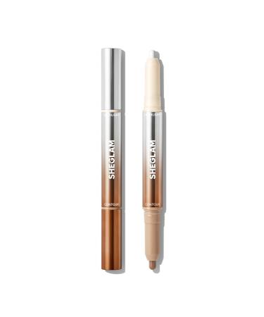 SHEGLAM Fine Line Stylo contour et surligneur 2 en 1 longue dur e imperm able Cr me bronzante et b tons surligneurs Chamois