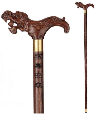 Canes Solid Wood Chicken Wings Sizes Cane Walking Stick Head The Dragon Supplies Old Gifts Walker Crutch Solid Wood Cane Old Man Wooden Elderly Crested Head Faucet Crutch powerfully