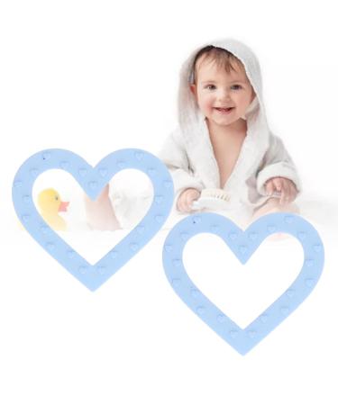 Light Blue Silicone Heart Shaped Toddler Teether Flexible Anti-Eating Baby Teething Toy for Home | Shop Internationally - Buy Online on GoSupps.com