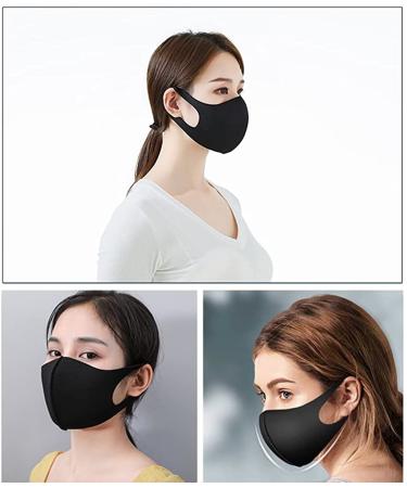 10 Pcs Black Fashion Face Mask Unisex Coverings - Reusable Washable Cotton Fabric - Buy Online on GoSupps.com