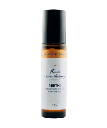 Mirth Synergistic Essential Oil Blend Roll-On 10ml Pre-Diluted 10% in Fractionated Coconut Oil Balancing On-The-Go Aromatherapy Fleur Aromatherapy