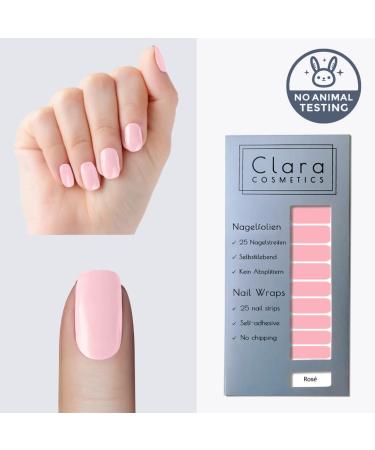 Clara Cosmetics Nail Polish - 25 Self-Adhesive Nail Films Test Winner 2022 Trend Colors in Ros Up to 4 Applications - Buy Online on GoSupps.com