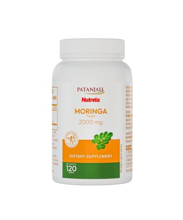 patanjali Nutrela Moringa 2000mg Tablets | Natural Superfood Supplement for Energy Immunity & Daily Wellness | 120 Vegetarian Tablets