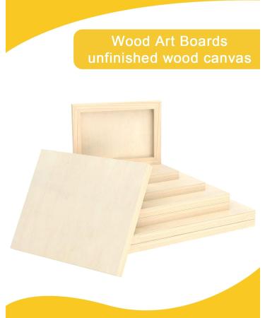 Pllieay 8Pack Wood Canvas Board Set - 4 Sizes Unfinished Cradled Painting Panels for Pouring Art Crafts - 5x7, 8x10, 9x12, 11x14 - Buy Online on GoSupps.com