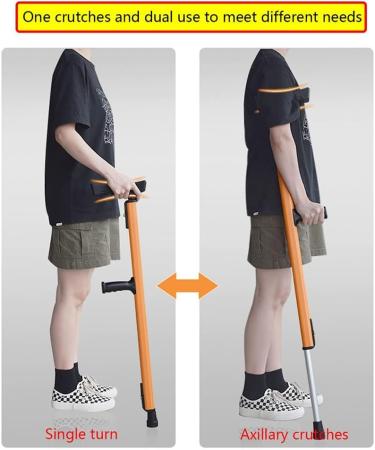 Underarm Crutches Crutches for Adults Medical Crutches with Comfy Handle Retractable Lightweight Walking Stick (Yellow) Journey - Buy Online on GoSupps.com