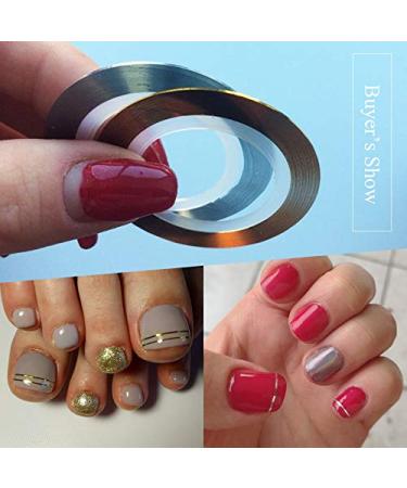JIAHAO 2Pcs Gold/Silver Rolls Striping Tape Line Nail Art Decoration Sticker - Nail Art Tips for Perfect Manicure - Buy Online on GoSupps.com