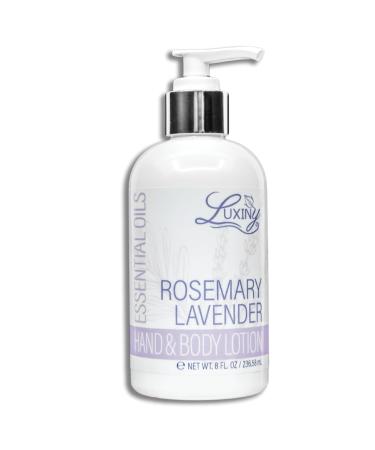Luxiny Vegan Hand & Body Lotion for Dry Skin with Jojoba Oil & Vitamin E Non-Greasy Phthalate/Sulfate/Paraben-Free Cruelty-Free Good for Daily Use 8 oz (Rosemary Lavender) Rosemary Lavender 8 Fl Oz (Pack of 1)