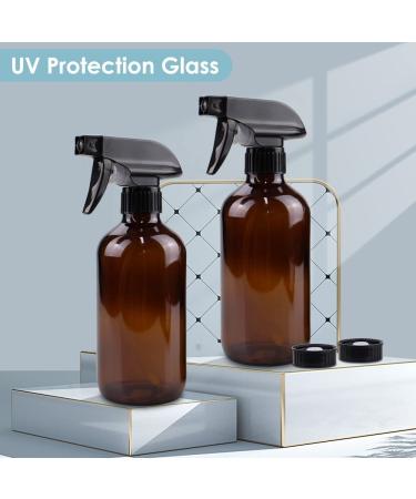 Bontip Amber Glass Spray Bottle Set for Non-toxic Cleaning, Aromatherapy, and Hydration - 2 Pack/16oz - Buy Online on GoSupps.com
