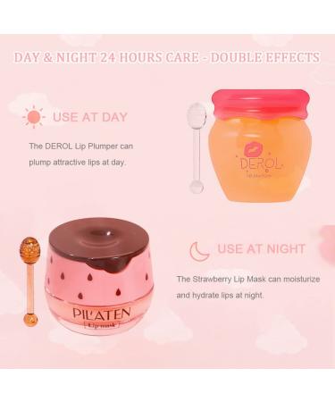 Shop Lip Plumper Set: Hydrating Lip Mask Gloss and Exfoliator - Strawberry & Ginger for Soft Luscious Lips - Buy Online on GoSupps.com