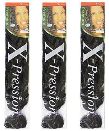 X-pression Premium Original Ultra Braid. - Color 1 (Pack of 3) 1 3 Count (Pack of 1) - Buy Online on GoSupps.com