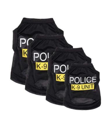 Sarekung Pet Dog Puppy Vest T-Shirt Police Suit Cosplay Dog Costume Black - Buy Online on GoSupps.com
