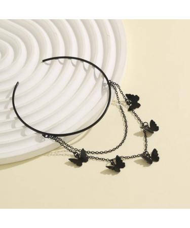 Butterflies Pendant Tassels Arm Cuff - Black Punk Jewelry for Halloween Party & Special Occasions - Buy Online on GoSupps.com