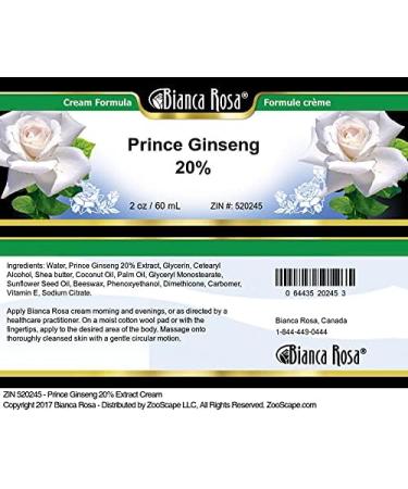 Bianca Rosa Prince Ginseng 20% Cream (2 oz ZIN: 520245) - 3 Pack - Buy Online on GoSupps.com