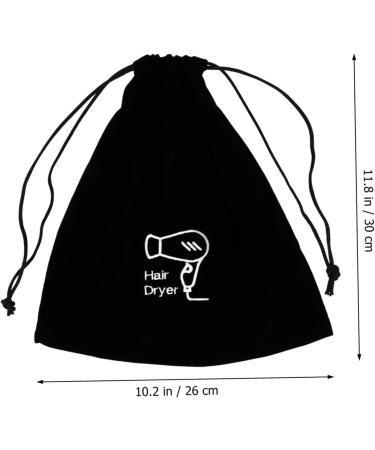 Baluue 13 Pcs Hair Dryer Storage Bag Travel Toiletry Bag Zipper Cotton Hair Dryer Bag Purse Black Flannel - Buy Online on GoSupps.com