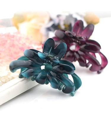 Large Flower Hair Claw Clips for Women - Non Slip 3.8 Inch Floral Hair Jaw Clips - 4 Pieces (Black Brown Wine Red Turquoise) - Buy Online on GoSupps.com