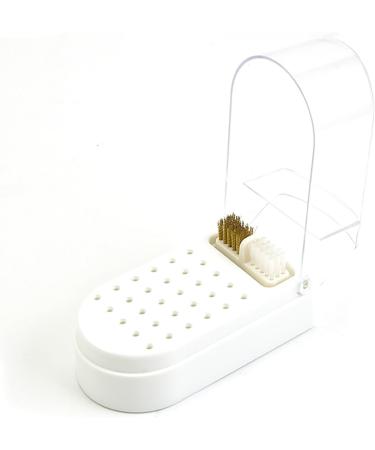 Nail Drill Bit Display Box Dustproof Transparent Portable Nail Drill Bit Holder with Cleaning Brush 30 Holes Plastic Drill Bit Holder For Nails Display (White) - Buy Online on GoSupps.com