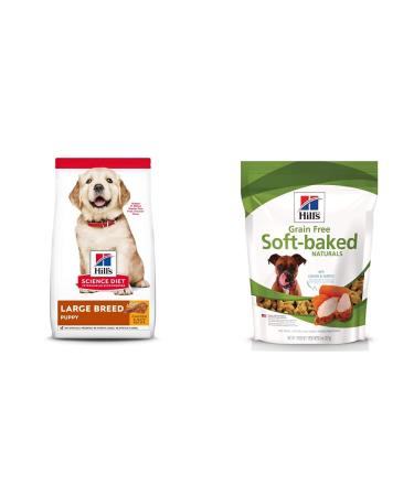 Hill's Science Diet Dry Dog Food for Puppy Large Breeds + Hill's Grain Free Soft-Baked Naturals Dog Treats