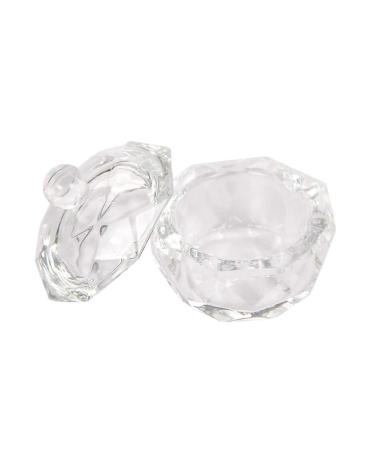 JIHUOO 2 Pieces Clear Nail Art Cup Glass Bowl Nail Art Liquid Powder Container Beauty Accessories - Buy Online on GoSupps.com