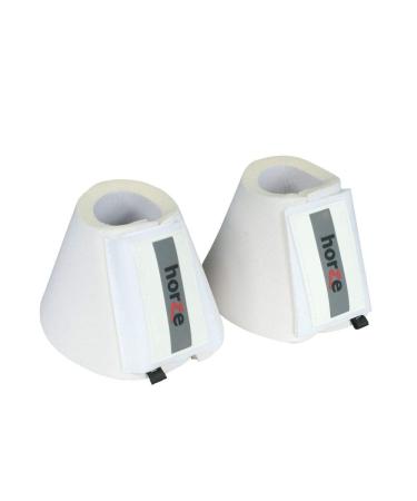 HORZE Horse Bell Boots ProBell Jumping Boots with Velcro Fastener Set of 2 White MM White