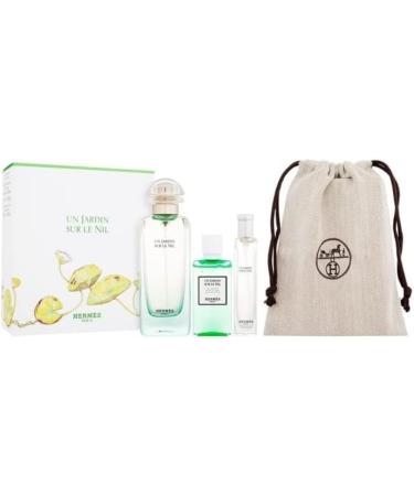 UN JARDIN SUR LE NIL by Hermes EDT SPRAY 3.3 OZ & SHOWER GEL 1.3 OZ & EDT SPRAY 0.5 OZ