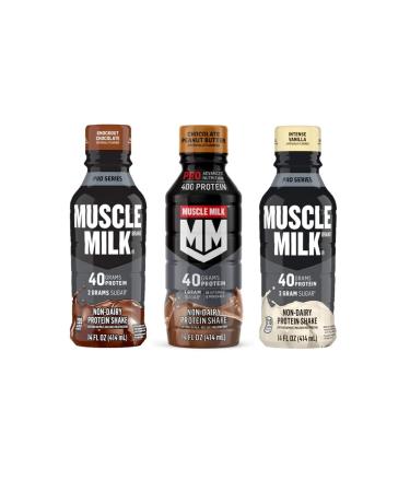 Muscle Milk Pro Series Protein Shake Multi Flavor Variety Pack 40g Protein 14 Fl Oz (3 Flavor Variety Pack of 24)