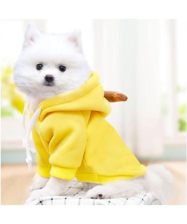 Xiaoyu Dog Hoodies - Warm Sweatshirt Coat for Puppies | Autumn Winter Fruit Hood with Banana | L Yellow - Buy Online on GoSupps.com
