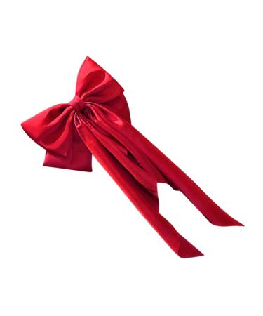 FRCOLOR Satin Ribbon Hairpin Large Cheer Hair Bows Hair Ribbon Hair Clips for Makeup Hair Bows for Teen Hair Barrettes Hair Clips Barrettes Giant Bow Metal Bow Tie Red Miss Headband