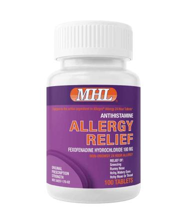 Allergy Relief | Fexofenadine HCl 180 mg | Non-Drowsy Antihistamine | 100 Count Tablets