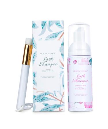 Eyelash Shampoo Eyelash Foam Cleanser Eyelash Extensions Eye Makeup/Remove Oil & Dust/For Salon and Home Use/Cleaning Brush 60ml(Rose) Rose-4