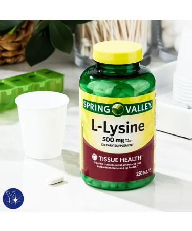 Spring Valley L-Lysine Dietary Supplement 500 mg - 250 Count | International Shipping & YOLOMOLO Bookmark Gift - Buy Online on GoSupps.com
