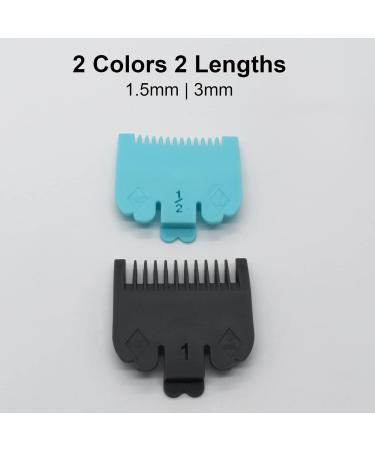 2 Pieces Professional Hair Clipper Guards Hair Clipper Guide Combs Compatible with Most Wahl Full-sized Standard Hair Clippers Blades(1.5mm 3mm) - Buy Online on GoSupps.com