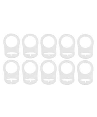 RTYGHJ 10pcs Silicone Buttons Ring Pacifier Holder Dummy Clips Adapter Clear