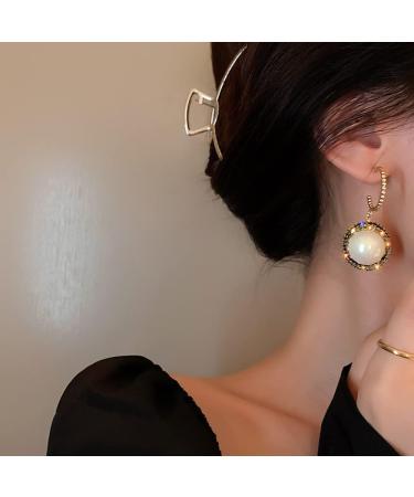 JWICOS Faux Pearl Rhinestone Dangle Earrings - Boho Gold Beaded Hoop Cuff for Prom & Party | Women's Jewelry - Buy Online on GoSupps.com