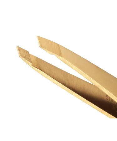 Buy TWEEZERMAN Slanted Tip Eyebrow Tweezers - Stainless Steel Gold - International Shipping Available - Buy Online on GoSupps.com