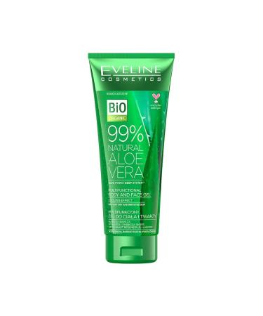 Eveline Cosmetics Natural Aloe Vera Ultra Moisturising Gel for Face and Body - 99% Pure Aloe Moisturising & Soothing with Aloe Hydra-Deep System 200 ml