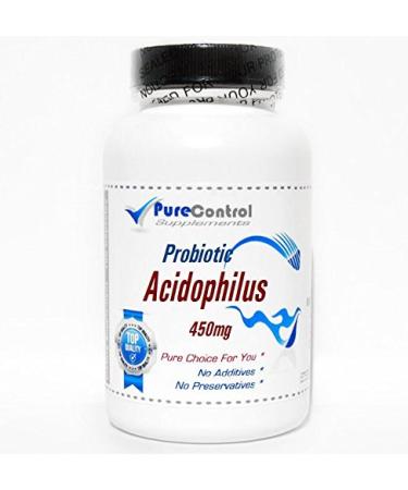 Probiotic Acidophilus 500 Million Live Active Cultures / 450mg (No Refrigeration Needed) // 200 Capsules // Pure // by PureControl Supplements